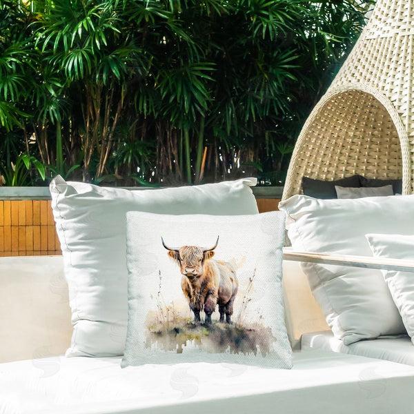 Stupell Industries LSR Design Studio | Highland Cow Nature Printed Throw Pillow