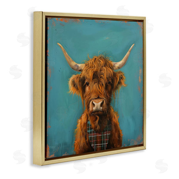 Stupell Industries LSR Design Studio | Highland Cow On Blue