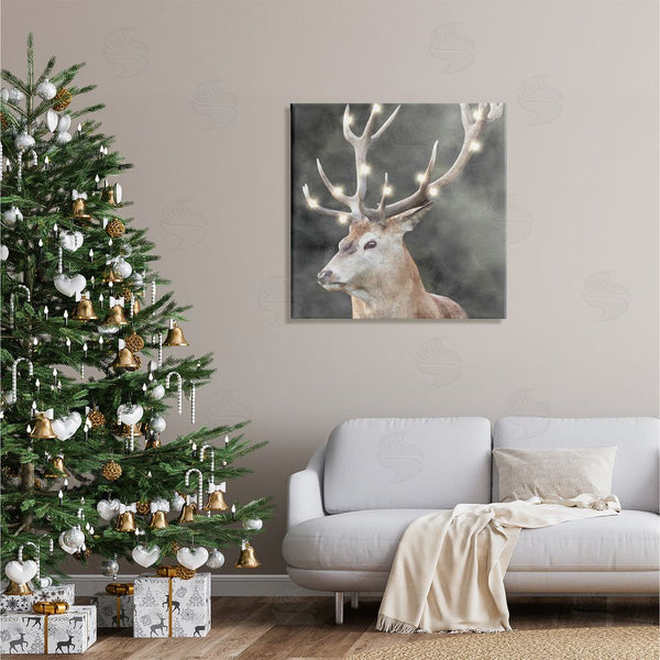 Stupell Industries LSR Design Studio | Holiday Lights On Antlers Wall Art