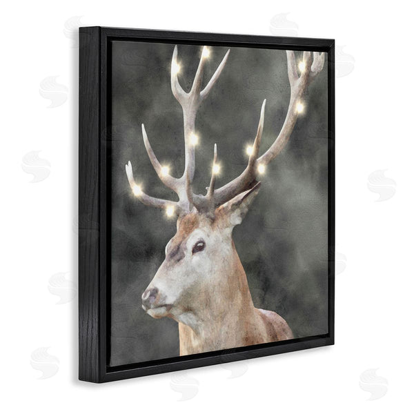 Stupell Industries LSR Design Studio | Holiday Lights On Antlers Wall Art