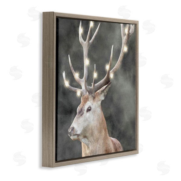 Stupell Industries LSR Design Studio | Holiday Lights On Antlers Wall Art