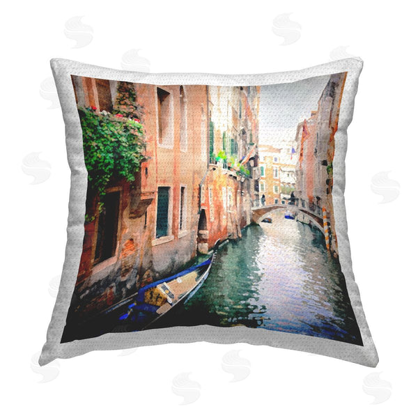 Stupell Industries LSR Design Studio | Italian Gondola In Canal Printed Throw Pillow