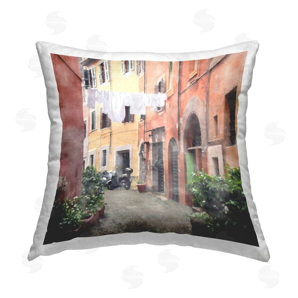 stupell industries LSR Design Studio | Italy Street Architecture Printed Throw Pillow