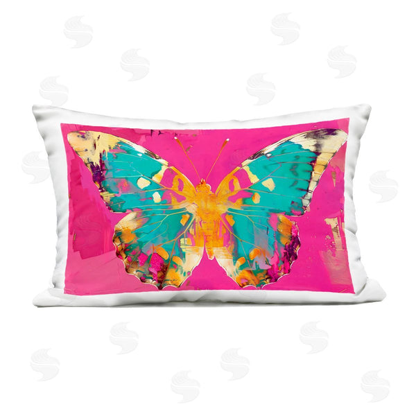 Stupell Industries LSR Design Studio | Jewel Butterfly Over Pink Printed Throw Pillow