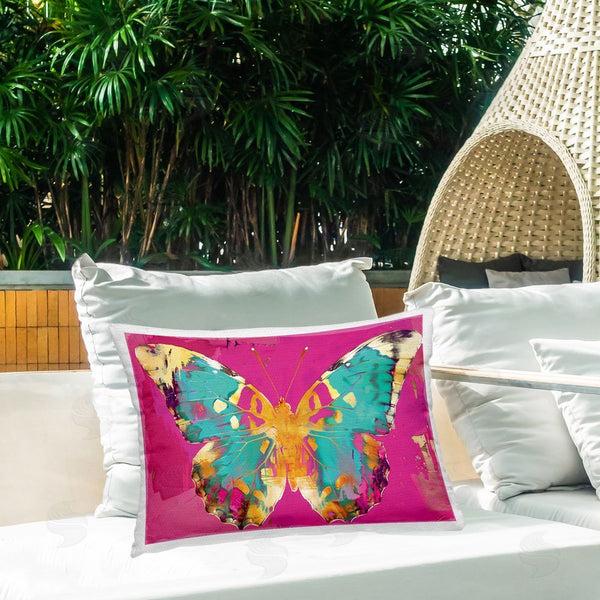 Stupell Industries LSR Design Studio | Jewel Butterfly Over Pink Printed Throw Pillow