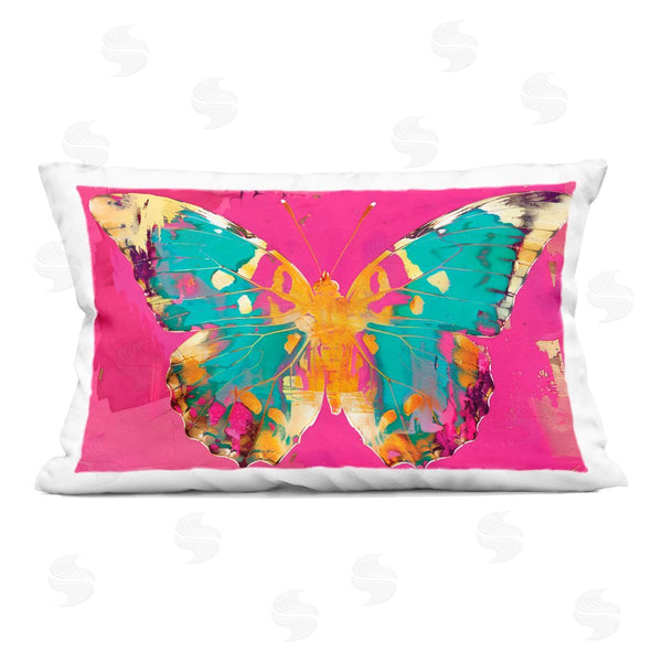 stupell industries LSR Design Studio | Jewel Butterfly over Pink Printed Throw Pillow