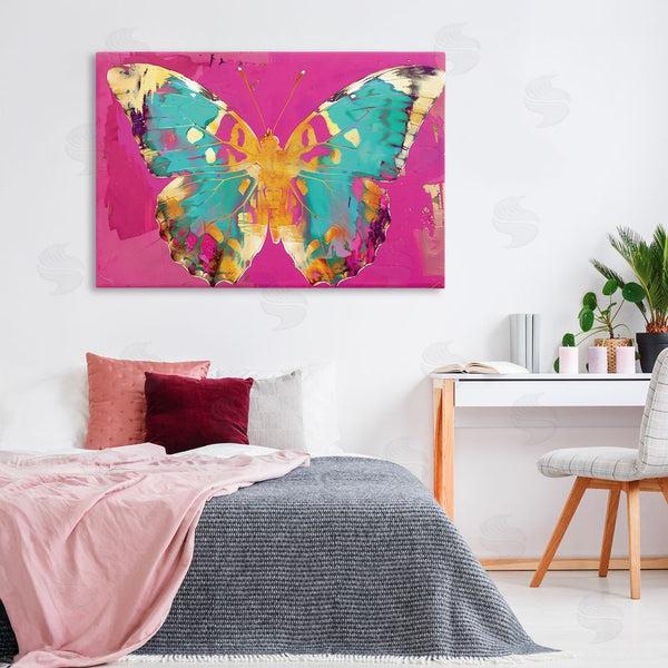 Stupell Industries LSR Design Studio | Jewel Butterfly Over Pink Wall Art