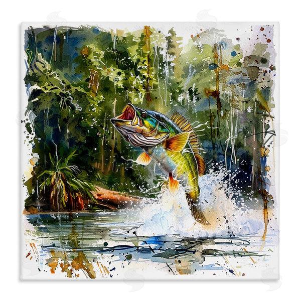 stupell industries LSR Design Studio | Jumping Bass Splash
