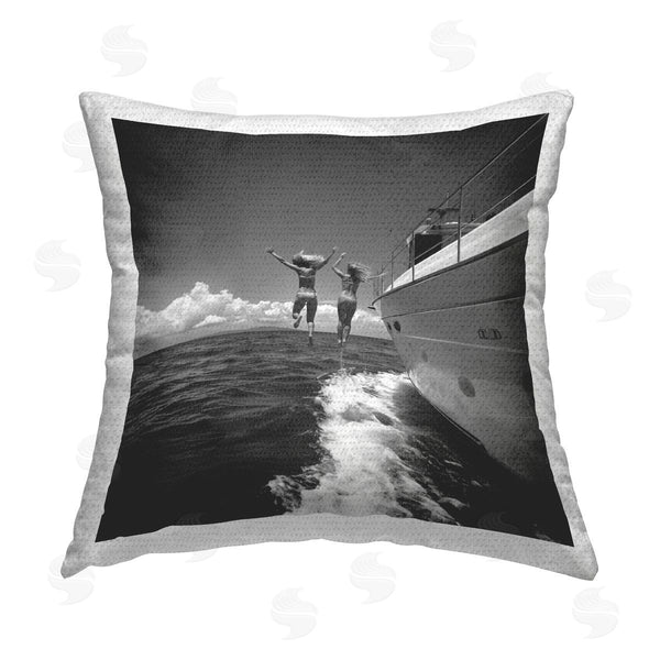 Stupell Industries LSR Design Studio | Jumping Into Ocean Printed Throw Pillow