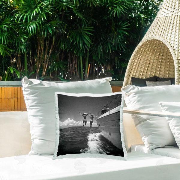 Stupell Industries LSR Design Studio | Jumping Into Ocean Printed Throw Pillow
