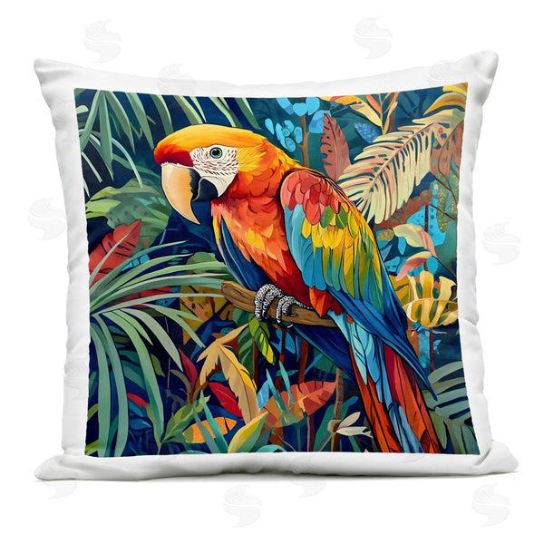 Stupell Industries LSR Design Studio | Jungle Parrot Amid Leaves Printed Throw Pillow