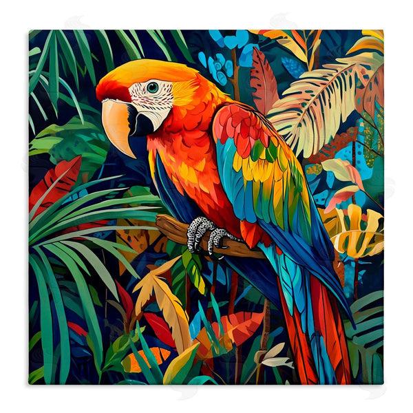 stupell industries LSR Design Studio | Jungle Parrot Amid Leaves