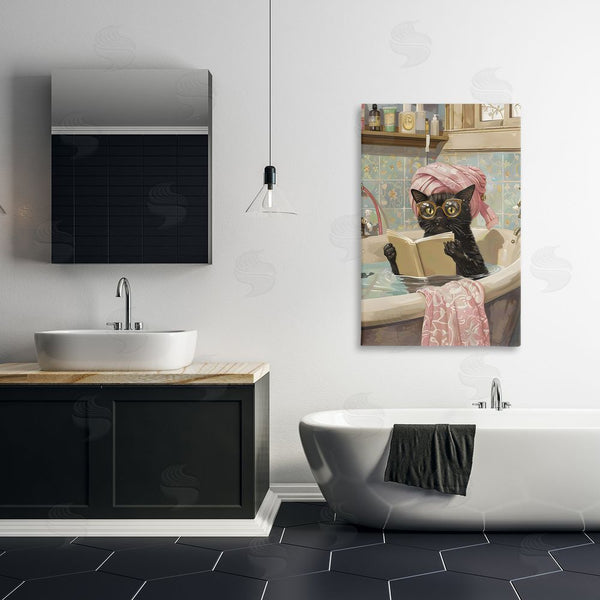 Stupell Industries LSR Design Studio | Kitty Care Bathtub Reading Wall Art
