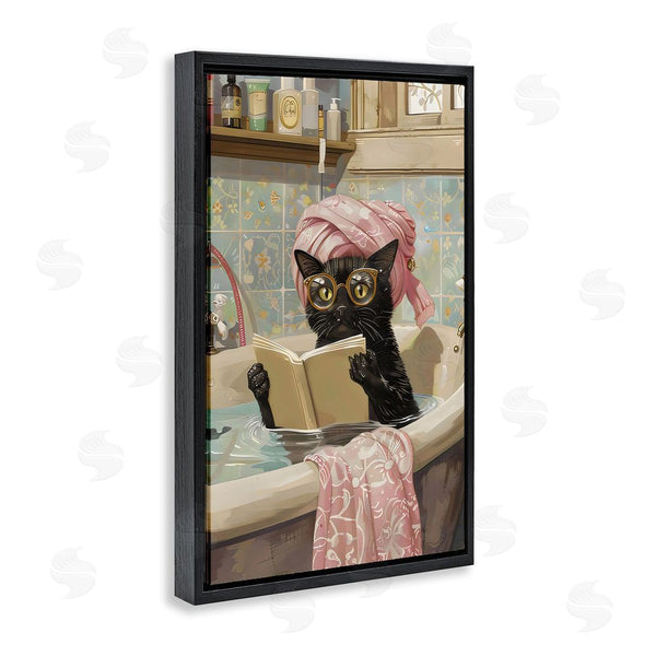 Stupell Industries LSR Design Studio | Kitty Care Bathtub Reading Wall Art