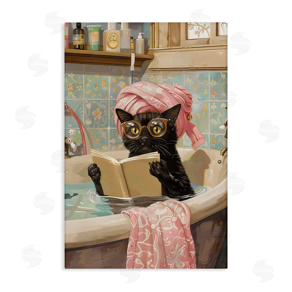stupell industries LSR Design Studio | Kitty Care Bathtub Reading Wall Art