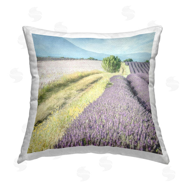 stupell industries LSR Design Studio | Lavender Fields Landscape Printed Throw Pillow