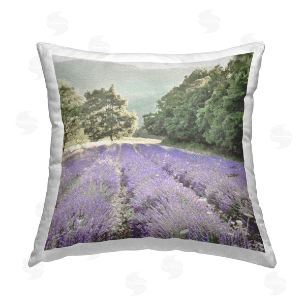 stupell industries LSR Design Studio | Lavender Plants Landscape Printed Throw Pillow