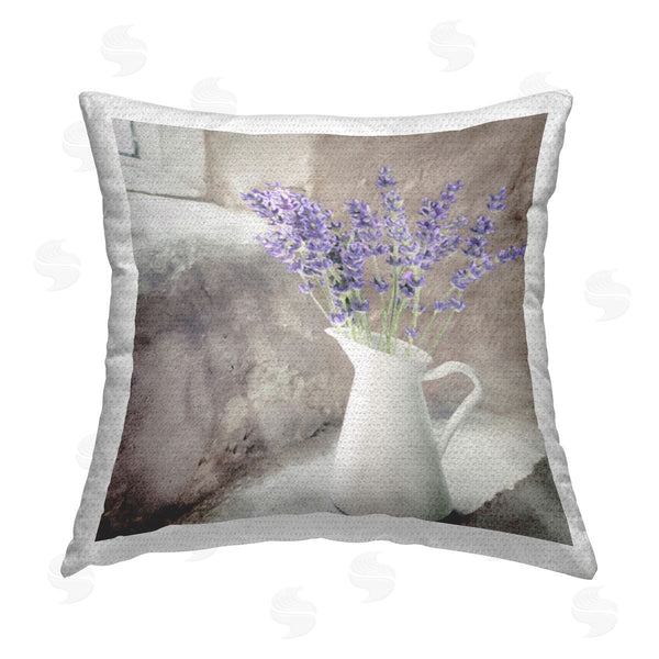 Stupell Industries LSR Design Studio | Lavender Sprigs In Vase Printed Throw Pillow