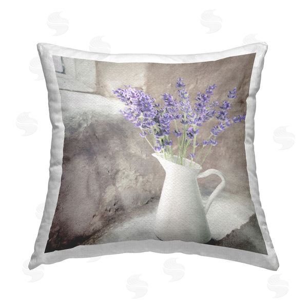 stupell industries LSR Design Studio | Lavender Sprigs in Vase Printed Throw Pillow