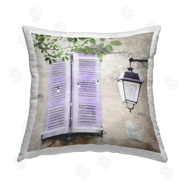 Stupell Industries LSR Design Studio | Lilac Shutters Architecture Printed Throw Pillow