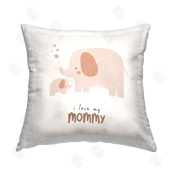stupell industries LSR Design Studio | Love My Mommy Elephants Printed Throw Pillow