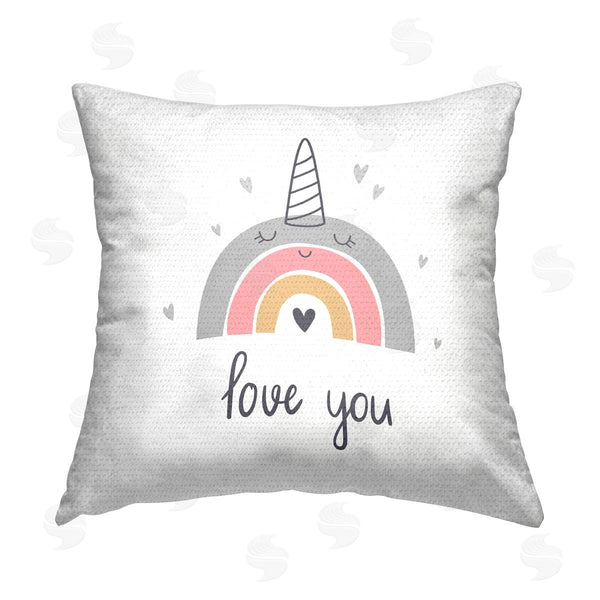 Stupell Industries LSR Design Studio | Love You Unicorns Rainbow Love You Unicorn Rainbow Printed Throw Pillow