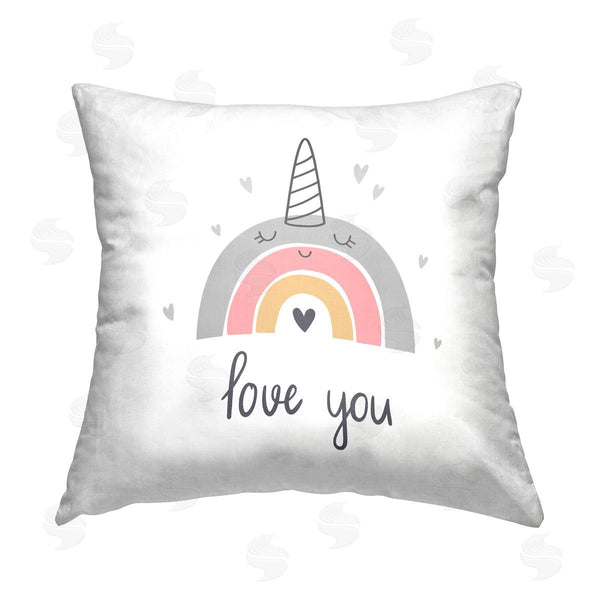 stupell industries LSR Design Studio | Love You Unicorns Rainbow Love You Unicorn Rainbow Printed Throw Pillow