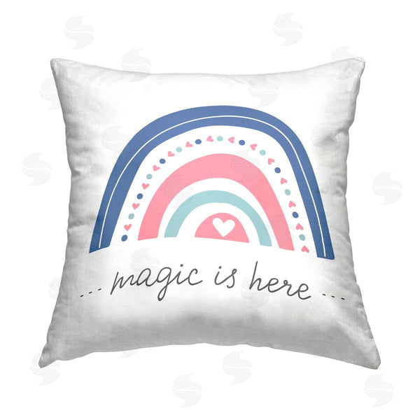 stupell industries LSR Design Studio | Magic Is Here Rainbow Printed Throw Pillow