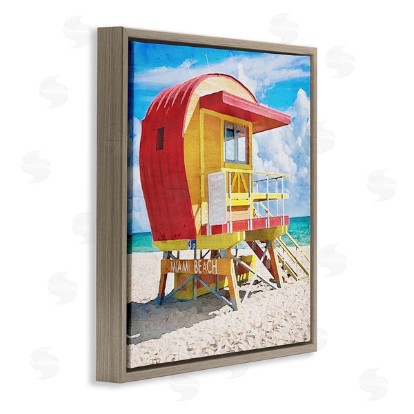Stupell Industries LSR Design Studio | Miami Beach Hut Wall Art