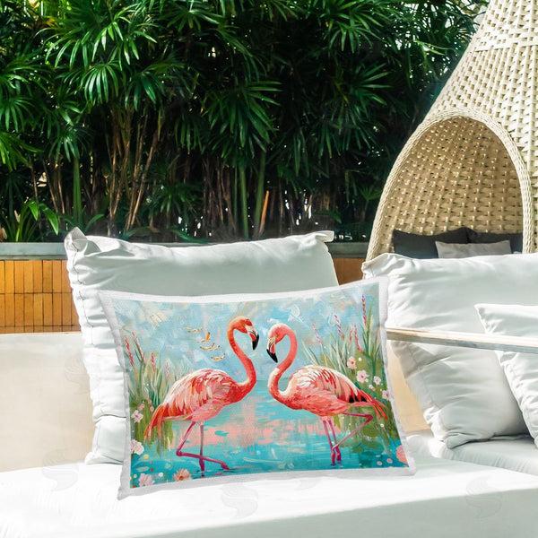 Stupell Industries LSR Design Studio | Modern Flamingo Love Printed Throw Pillow