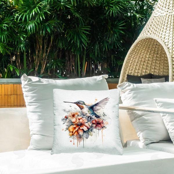 Stupell Industries LSR Design Studio | Modern Floral Hummingbird Printed Throw Pillow