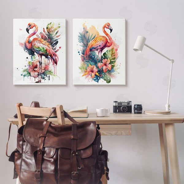 Stupell Industries LSR Design Studio | Modern Tropical Flamingos Wall Art