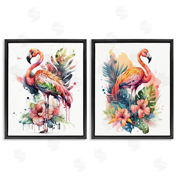 Stupell Industries LSR Design Studio | Modern Tropical Flamingos Wall Art