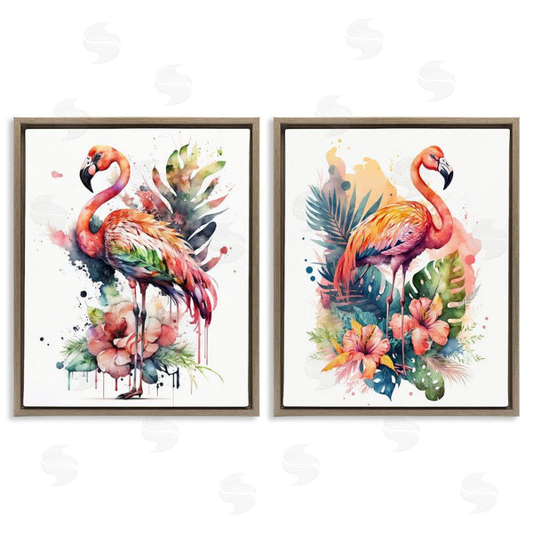 Stupell Industries LSR Design Studio | Modern Tropical Flamingos Wall Art