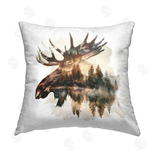 Stupell Industries LSR Design Studio | Moose Antlers Silhouette Printed Throw Pillow