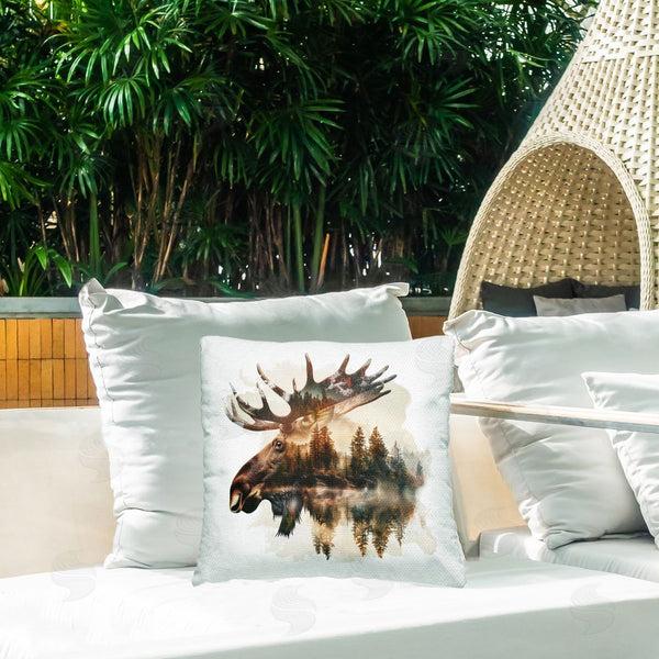 Stupell Industries LSR Design Studio | Moose Antlers Silhouette Printed Throw Pillow
