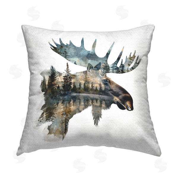 Stupell Industries LSR Design Studio | Moose Head Silhouette Printed Throw Pillow
