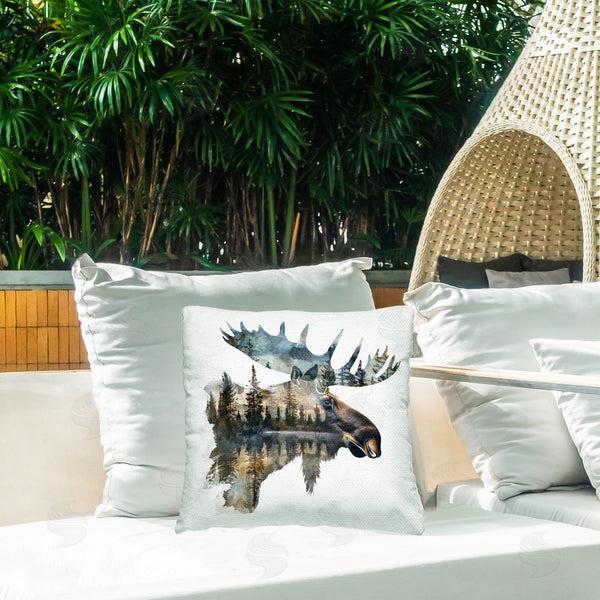 Stupell Industries LSR Design Studio | Moose Head Silhouette Printed Throw Pillow