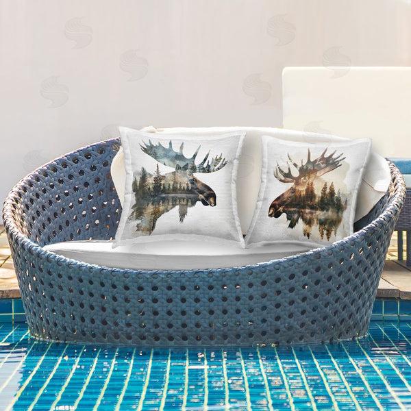 Stupell Industries LSR Design Studio | Moose Silhouettes Forest Printed Throw Pillow Set