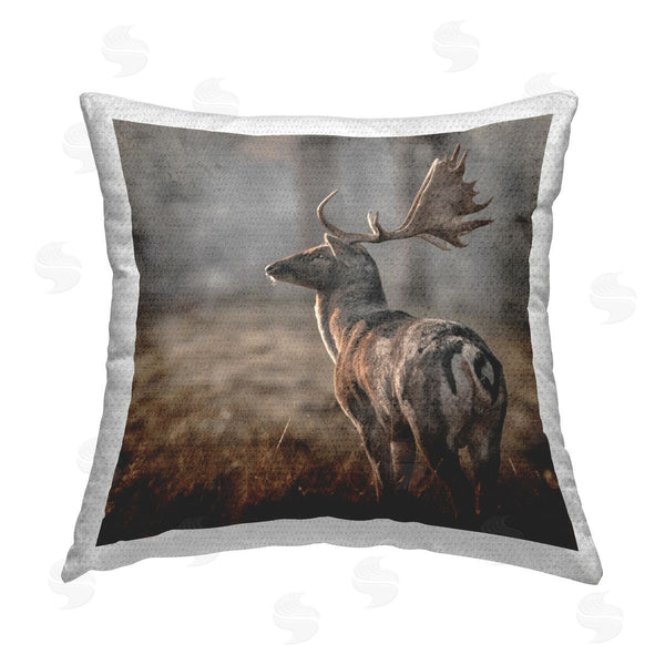 Stupell Industries LSR Design Studio | Moose Stag In Nature Printed Throw Pillow