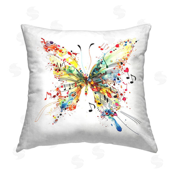 stupell industries LSR Design Studio | Musical Song Butterfly Printed Throw Pillow