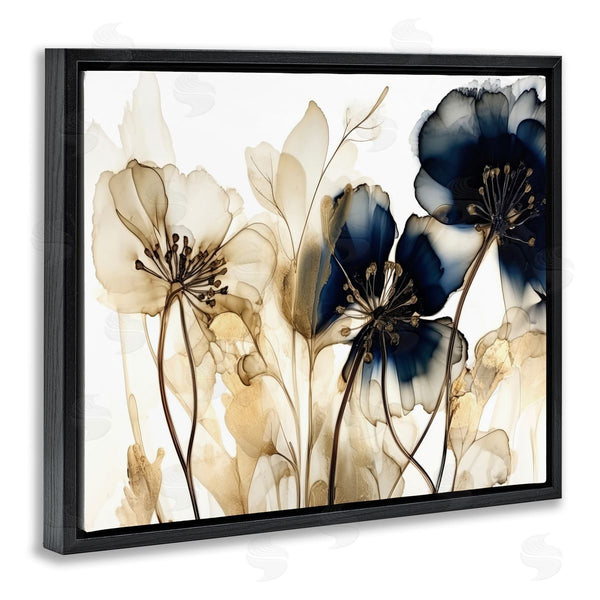 Stupell Industries LSR Design Studio | Navy & Gold Flowers Wall Art