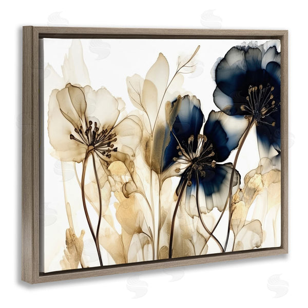Stupell Industries LSR Design Studio | Navy & Gold Flowers Wall Art