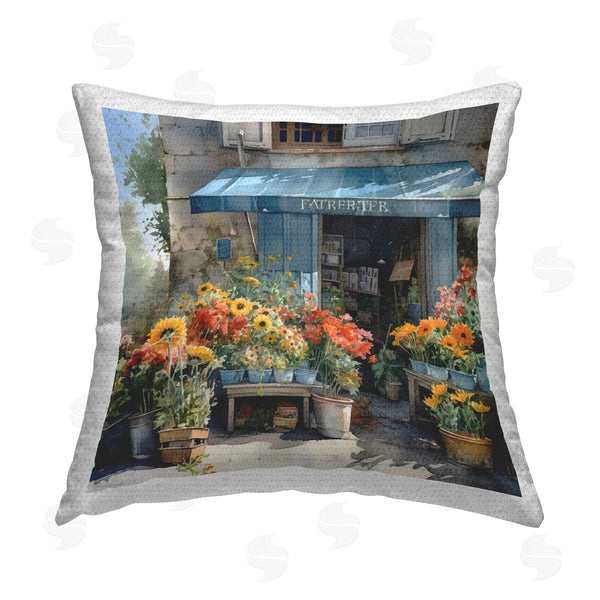 Stupell Industries LSR Design Studio | Neighborhood Flower Shop Printed Throw Pillow