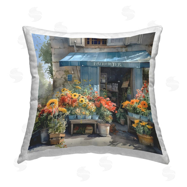 stupell industries LSR Design Studio | Neighborhood Flower Shop Printed Throw Pillow
