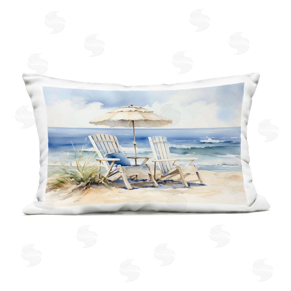 Stupell Industries LSR Design Studio | Neutral Adirondack Chairs Printed Throw Pillow