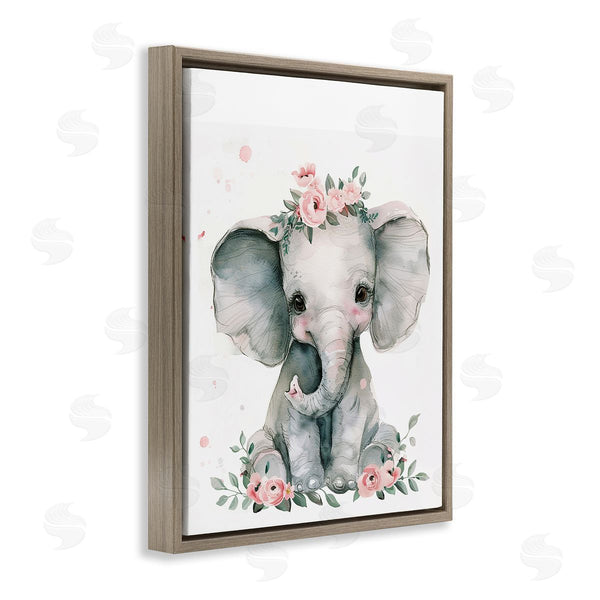 Stupell Industries LSR Design Studio | Nursery Floral Elephant