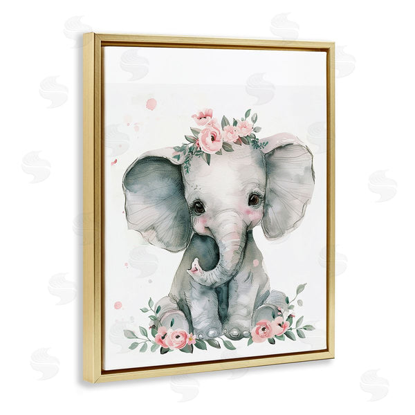 Stupell Industries LSR Design Studio | Nursery Floral Elephant
