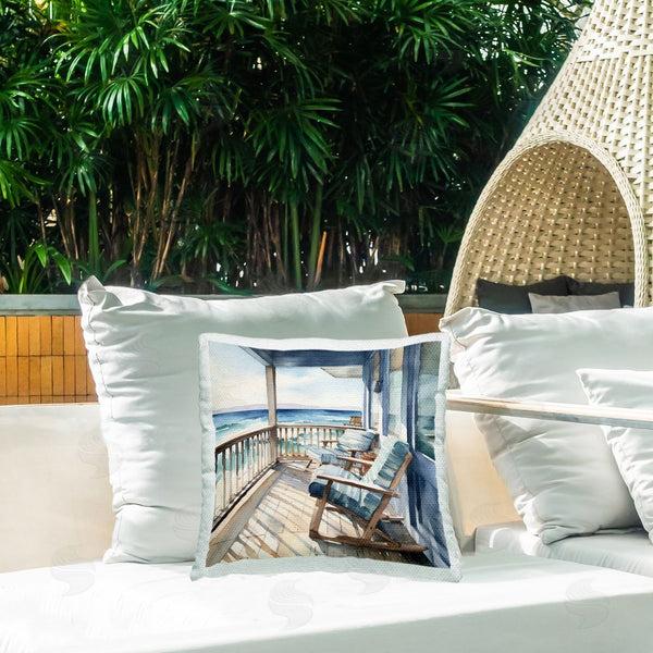 Stupell Industries LSR Design Studio | Ocean View Deck Printed Throw Pillow