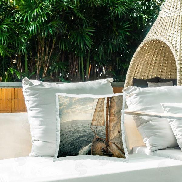 Stupell Industries LSR Design Studio | Open Sails On Sea Printed Throw Pillow